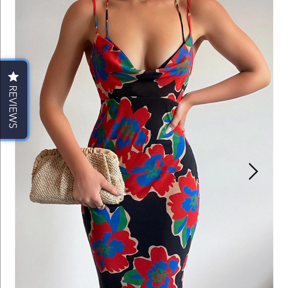 Runaway the label angel blue floral midaxi dress